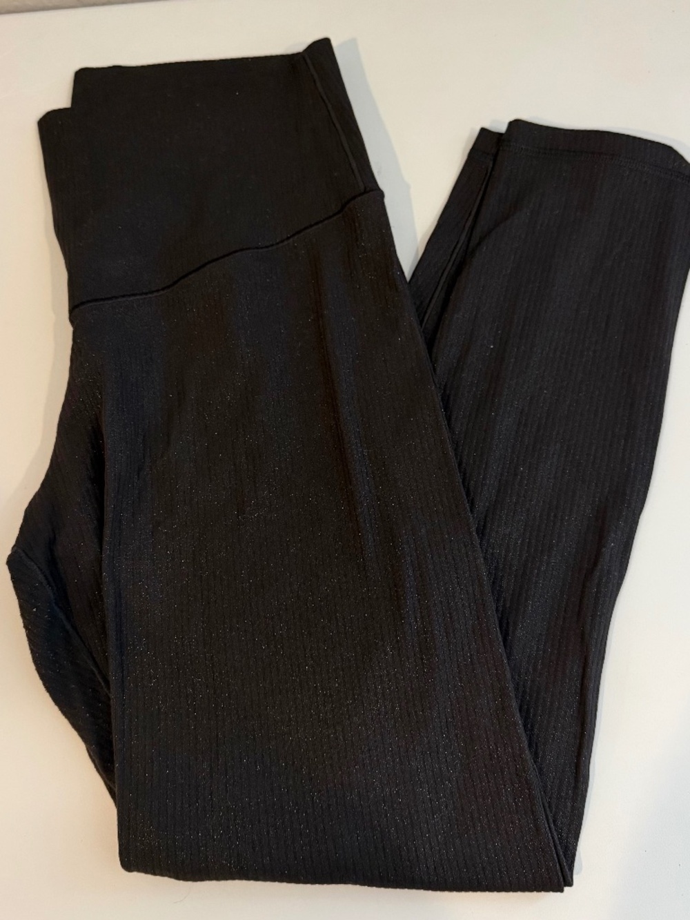 Aerie Offline Real Me XTRA Rib Foil Legging in Black Size L
